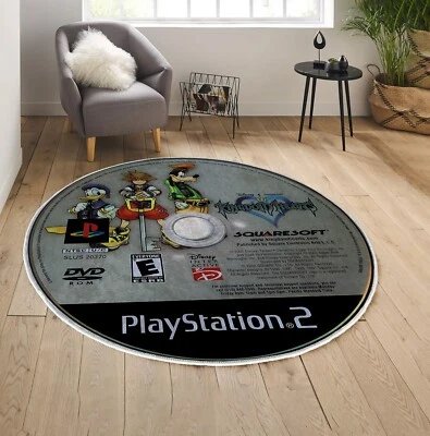 King of Hearts DVD Rug, Playstation Area Rug, Round CD DVD Rug - Image 1 of 4