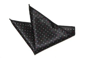 Gascoigne Pocket Square Silk Black Colorful Polka Dots Men's - Picture 1 of 1