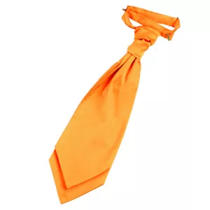 Cravatta uomo arancione fluorescente pre-legata ruche raso tinta unita matrimonio di DQT - Foto 1 di 1