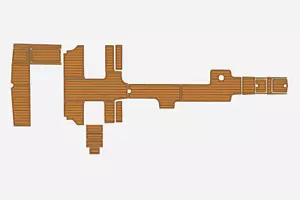 Almohadillas de plataforma de natación para cabina Advantage X Flight 29 1/4" 6 mm EVA piso de cubierta de teca - Imagen 1 de 19