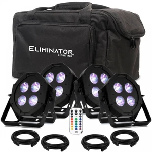 4pc Mega Hex L Par LED RGBWA+UV Flood Stage Lighting inc. Remote, Case and Leads - Picture 1 of 10