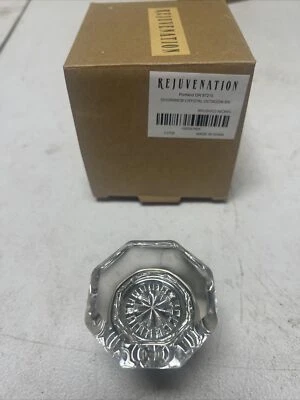 Cuello perilla puerta cristal octágono rejuvenecimiento acabado níquel pulido C7725 Foto 1 de 4