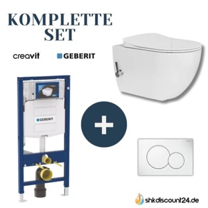 Komplettset Wand-WC +WC Sitz + Geberit Vorwandelement + Betätigungsplatte - Bild 1 von 19