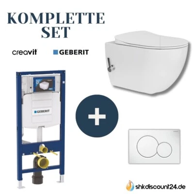 Komplettset Wand-WC +WC Sitz + Geberit Vorwandelement + Betätigungsplatte - Bild 1 von 4