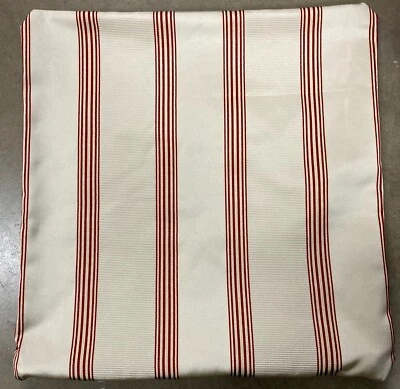 Nueva Funda de Almohada 17"x17" Rayas Rojas Satinadas con Cremallera con Inserto Foto 1 de 2