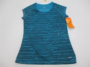 Nueva Camisa CHAMPION Mujer Talla XS DUO-DRY Semi-Ajustada Azul Rayas - Imagen 1 de 7