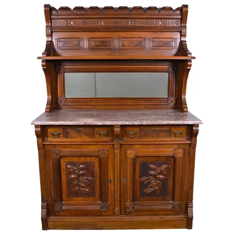 Antique Victorian Marble Top Sideboard #21715 Cover
