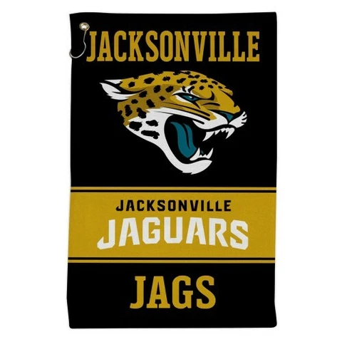 JACKSONVILLE JAGUARS ALL PURPOSE GOLF TAILGATE TOWEL 16"X25" HOOK AND GROMMET Cover