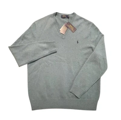 Nuevo con etiquetas Polo Ralph Lauren Classics Suéter Para Hombres Grande Azul Lana Cachemira Cuello en V $250 Foto 1 de 4