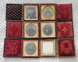 Lote De 6 Fotos Ambrotipo Daguerrotipo Antiguas Años 1800 Estuche Unión Placa 1/6 - Imagen 1 de 11