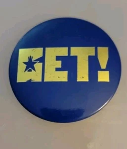 Vintage BET Music Channel GET BET Black & White Pin-back - Picture 1 of 2