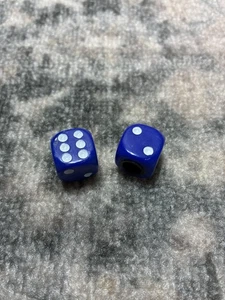 Oldschool BMX Würfel Ventilkappen Rnd Standard Schrader Ventil blau/weiß 16mm - Bild 1 von 1