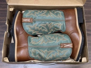 TWISTED X Men's Cowboy Cognac Glazed Pebble / Dark Green Workboot MSC0005 - NEW! - Picture 1 of 6