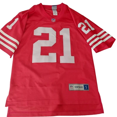 复古 NFL Deion Sanders 49ers 球衣 #21 男式旧金山 Niners NFL S 小号 — 第 1/4 张图片