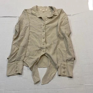 Camisa de manga larga con botones de tela y piedra para mujer talla XS - Imagen 1 de 5