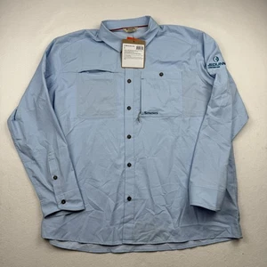 Simms Shirt Mens 2XL Sky Challenger LS Long Sleeve Fishing Hidden Zip Pocket - Picture 1 of 8