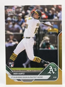 2025 Topps Now Nick Kurtz #687 RC 30 HR Season A’s Card - Gold Foil 23/50 - LESEN - Bild 1 von 5