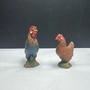 Schleich Animales de Granja GALLINA MARRÓN 13128 y Gallo 13131 Figuras Pollo 1998/1999 - Imagen 1 de 7