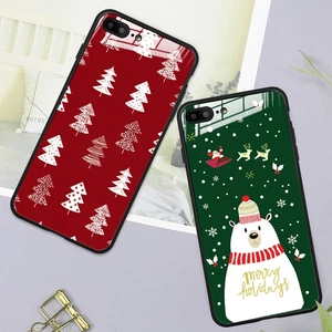 For Huawei Honor Christmas tree Phone Case Tempered Glass Bear Cover Hot Gift - Picture 1 of 20
