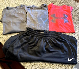 Under Armour Nike Adidas Boys Lot of 3 Shirts/1 Pair of Dri-Fit Shorts - Picture 1 of 9
