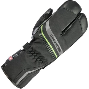 Oxford Polar 1.0 Leather Textile Waterproof Motorcycle Gloves - Black/Yellow - Picture 1 of 5