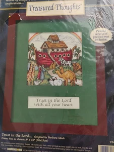 NIP Vintage 1997 Treasured Thoughts Trust In The Lord Counted Cross Stitch Kit - Picture 1 of 2