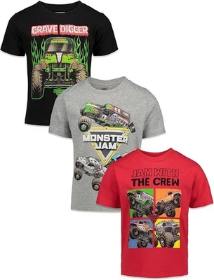 Pack de 3 camisetas Big Kid Grave Digger El Toro Loco Monster Mutt - BL/RD/GR - 14 Foto 1 de 4