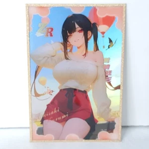 Kurumi Waifu Card Anime Oro Glitter Ragazza Palloncino Wall Art Tavola Oversize A5 - Foto 1 di 4