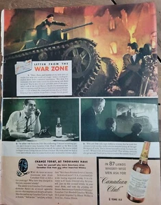 1940 CAnadian Club whiskey whisky war zone tank vintage ad - Picture 1 of 1