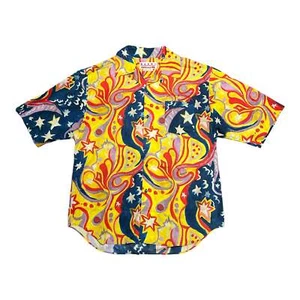 Marni x No Vacancy Inn Galaxy Paradise Short Sleeve Button Up Shirt Multicolor - Picture 1 of 5
