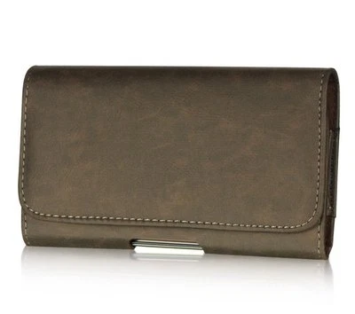 for XL LARGE Phones - BROWN PU Leather Pouch Holder Belt Clip Holster SKin Case - Image 1 of 3