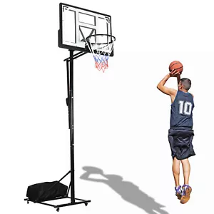 Tragbares Basketballreifensystem 8-10 Fuß verstellbar mit Gewichtstasche Räder Outdoor - Bild 1 von 8
