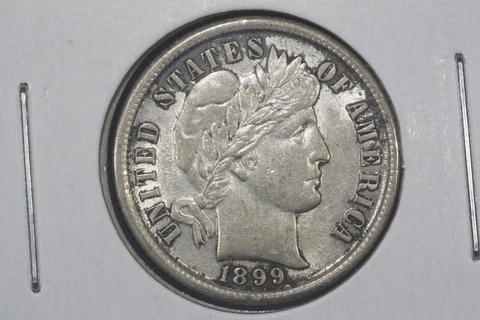 1899 Barber Dime, Choice AU Cover