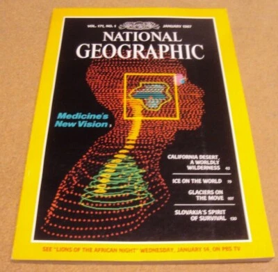 National Geographic Magazine January 1987 Medical Vision CA Desert  Ice Slovakia Foto 1 de 2