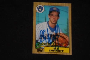 B.J. Tarjeta autografiada firmada por Surhoff 1987 Topps #216 Brewers - Imagen 1 de 1