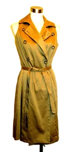 NUEVO CON ETIQUETAS INC Trench coat estilo celebridad vestido envolvente caqui tostado con cinturón INC 6 8 S M - Imagen 1 de 5