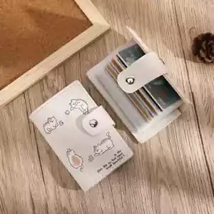 Weiße Kunstleder Armband Geldbörse mit niedlichem Anime Kätzchen Design - Bild 1 von 2