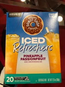 ORIGINAL DONUT SHOP PINEAPPLE PASSIONFRUIT ICED REFRESHERS KCUPS 20CT - Picture 1 of 3