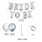 NNEOBA 63-Piece Silver White Bride To Be Balloon Set: Bridal Bachelor Party Deco