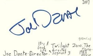 Joe Dante Regisseur Produzent Twilight Zone handsignierte signierte Karteikarte JSA COA - Bild 1 von 2