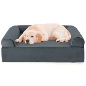 40" Orthopedic Dog Sofa Dog Bed Memory Foam Pet Bed Pet Sofa with Headrest - Picture 1 of 9