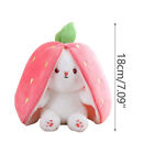 Cute Flip Strawberry to Rabbit Plush Toy Fruit Transformed into Bunny Doll NEW'