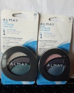 2 Almay Intense I-Color Evening Smoky Powder Shadow Sealed  150 Blues 130 Blues! - Picture 1 of 6