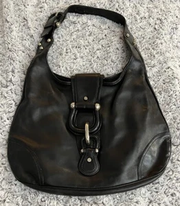 BURBERRY Prorsum Hillgate Leather Hobo Bag Buckle Signed Logo Purse Tote Brooke - Picture 1 of 14
