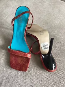 Size Uk5 Vintage Faith Orange Mix Croc Slip On Occasion Shoes 👠 New - Picture 1 of 7