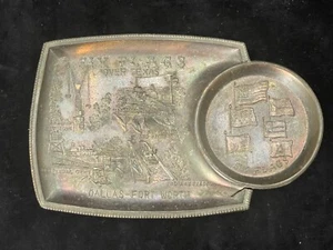 Sechs Flaggen über Texas Metall geprägtes Tablett Hergestellt in Japan 6”x4” - Bild 1 von 5