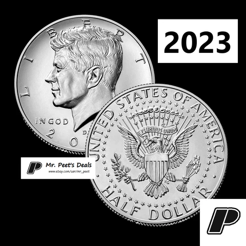 2023 P & D Kennedy Half Dollar 2 Coins Brilliant Uncirculated Cover