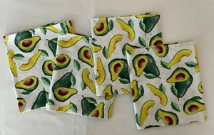 NEW Handmade 100% COTTON DINNER NAPKINS SET of 4 Size 20" X 17" Bright Avocados - Picture 1 of 12