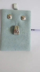 Schmuckset, silber 925 mit Zirkonia, gebraucht, Orringe und Anhänger - Bild 1 von 2