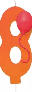 Numeral Candle with Balloon #8 - Picture 1 of 1